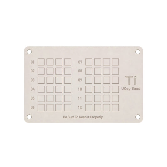 UKey Seed Ti Titanium Seed Phrase Backup Plate
