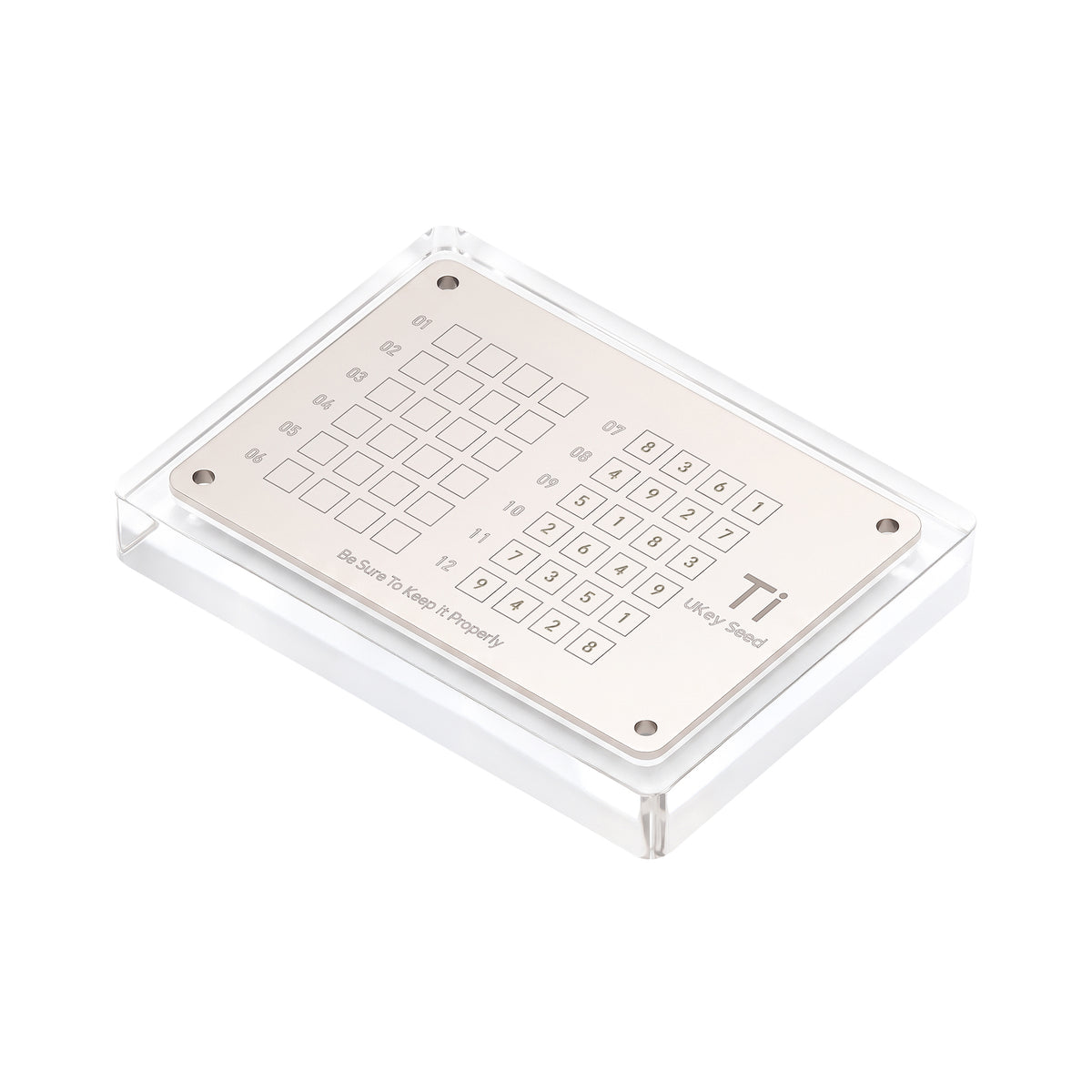 UKey Seed Ti Titanium Seed Phrase Backup Plate