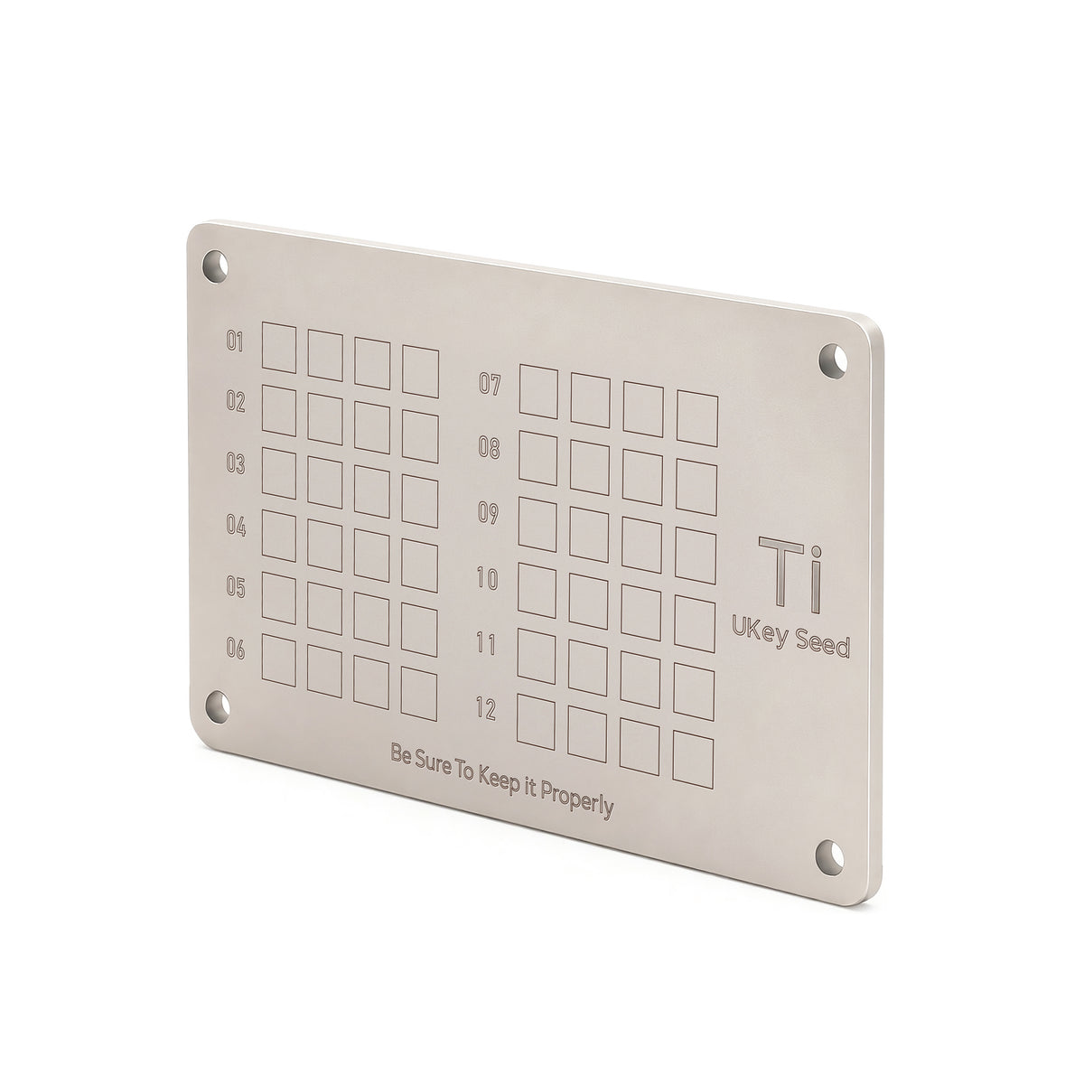 UKey Seed Ti Titanium Seed Phrase Backup Plate