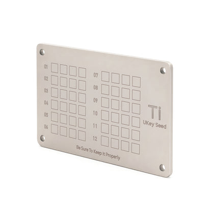 UKey Seed Ti Titanium Seed Phrase Backup Plate
